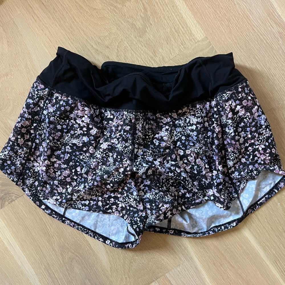 Floral Lululemon shorts